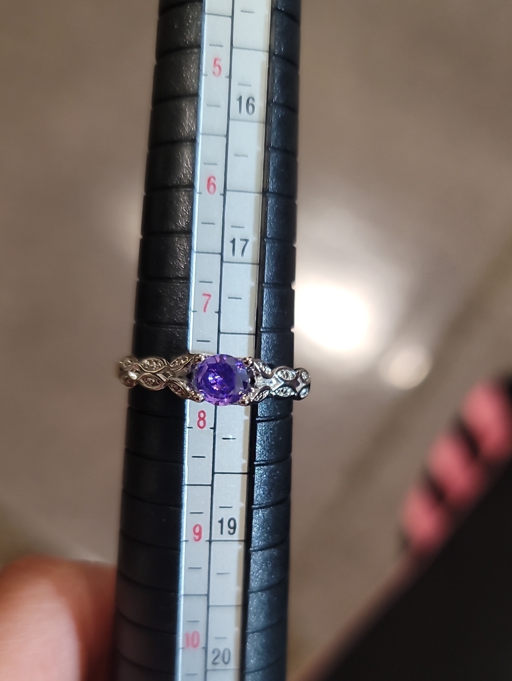 Sterling Silver Purple Gemstone Twist Band Ring